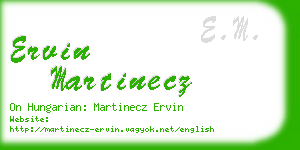 ervin martinecz business card